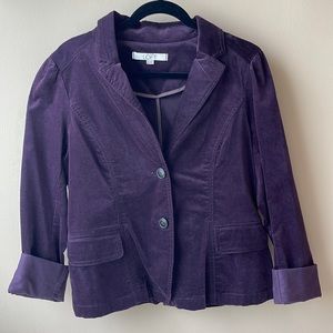 Loft purple velvet blazer